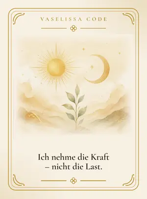 Ich nehme die Kraft – nicht die Last.